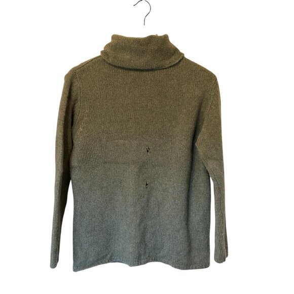 L Green Pure Cashmere Sweater Women's Size L Long Sleeve Holes Peeling Crafts - Picture 1 of 7